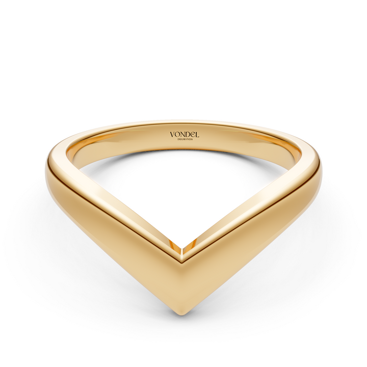 V-Vormige Brede Ring - 18K Geelgoud
