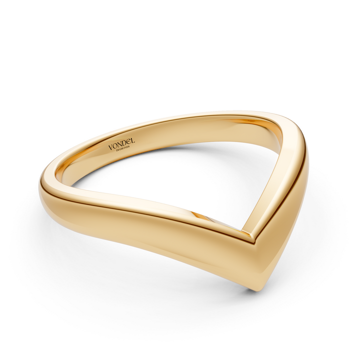 V-Vormige Brede Ring - 18K Geelgoud