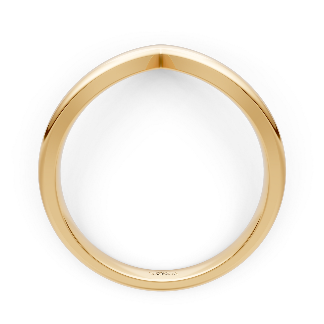 V-Vormige Brede Ring - 18K Geelgoud