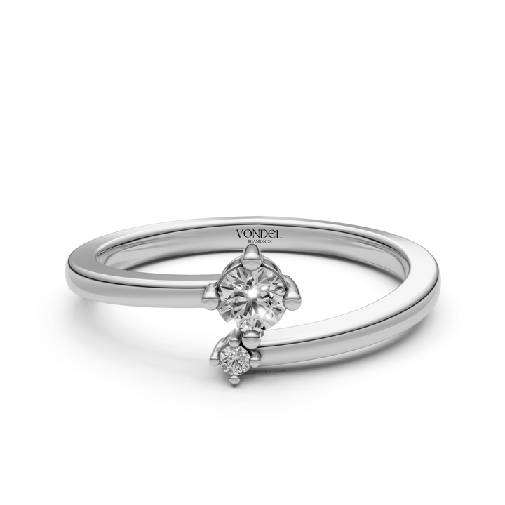 Pinkring Wrap 2 Diamanten - 18K Goud - 0,1 ct