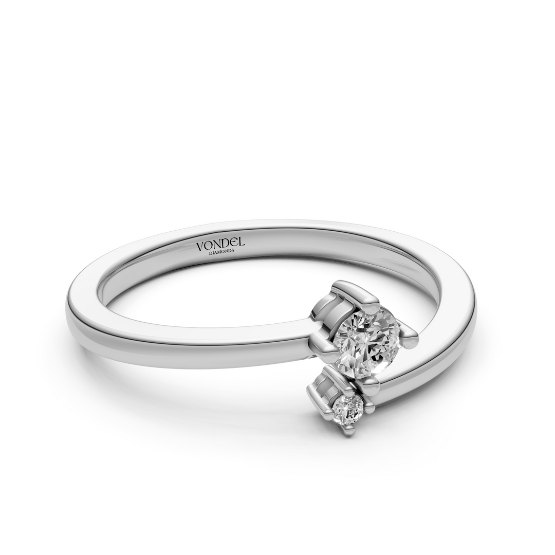 Pinkring Wrap 2 Diamanten - 18K Goud - 0,1 ct