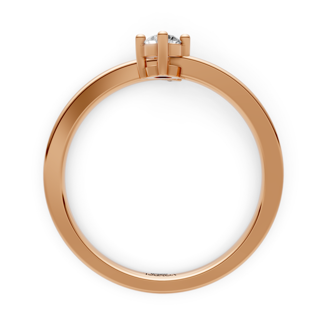 Pinkring Wrap 2 Diamanten - 18K Goud - 0,1 ct