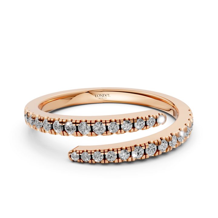 Wrap around Ring met Pave - 18K Goud - 0,28 ct
