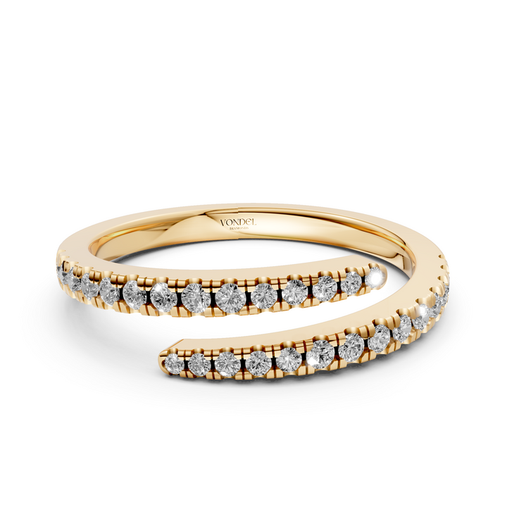 Wrap around Ring met Pave - 18K Goud - 0,28 ct