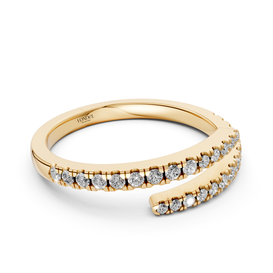 Wrap around Ring met Pave - 18K Goud - 0,28 ct