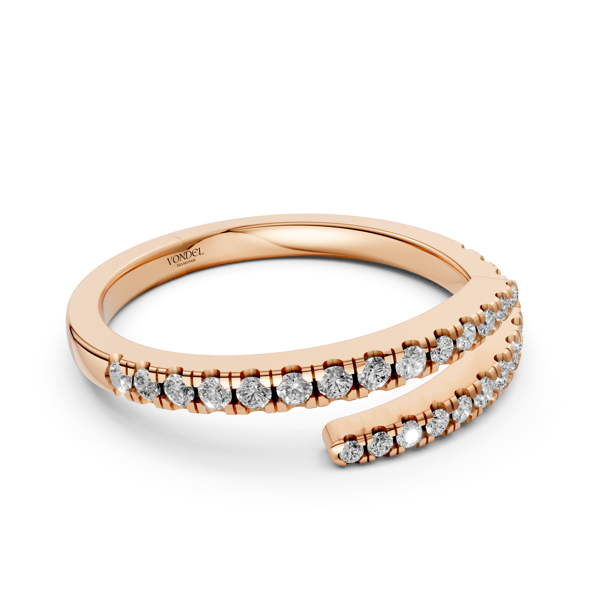 Alexia - In Stock - Wrap Around Lab Grown Diamond Ring with Pave - 18K Gold - 0,28 ct
