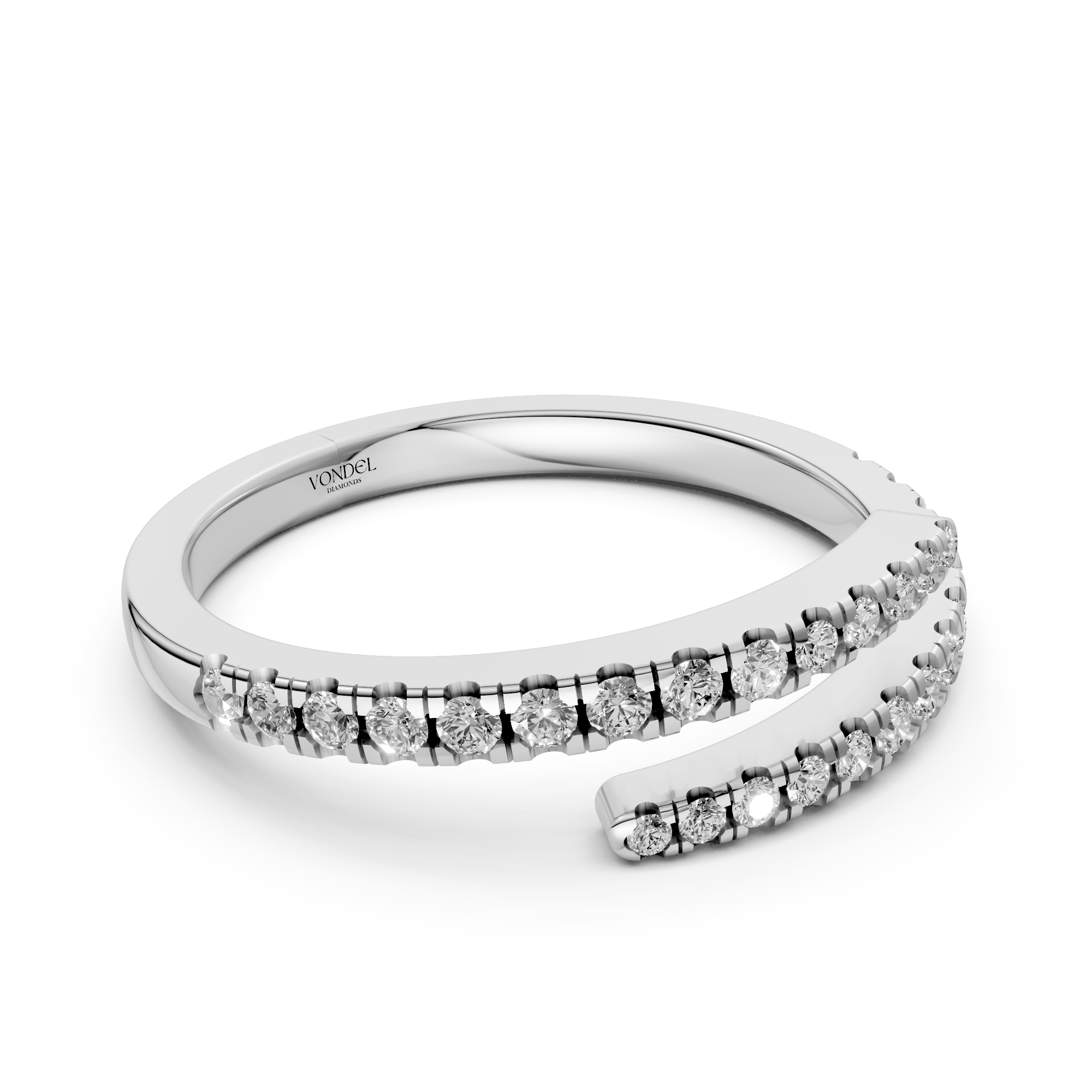 Alexia - In Stock - Wrap Around Lab Grown Diamond Ring with Pave - 18K Gold - 0,28 ct
