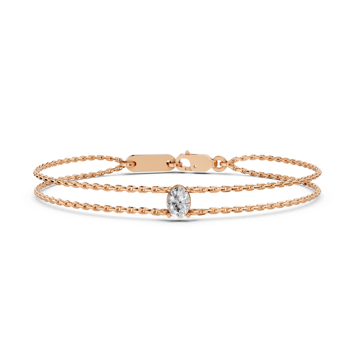 Oval Diamant Armband Fijne Ketting - 0,25 ct