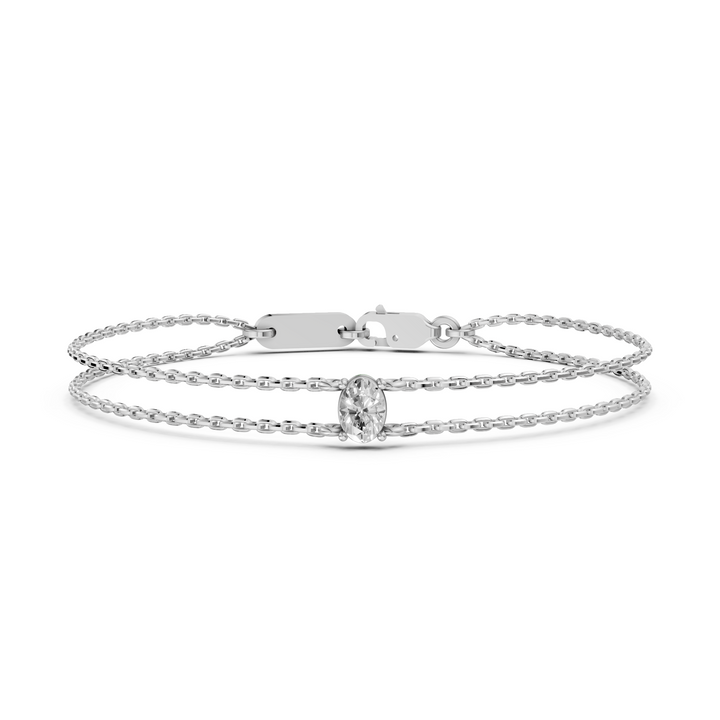 Oval Diamant Armband Fijne Ketting - 0,25 ct
