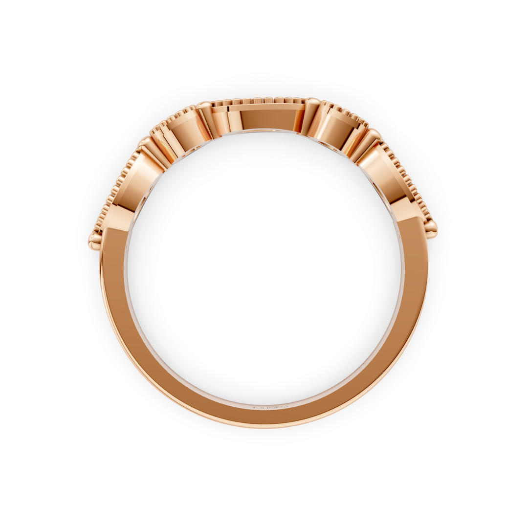 Marquise Rond Briljant Rijring Vintagestijl - 0.46 ct