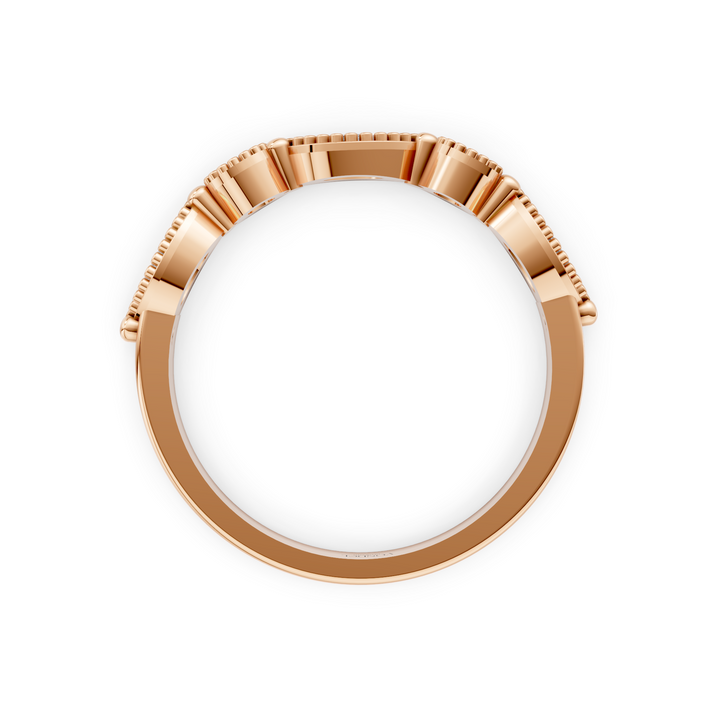 Marquise Rond Briljant Rijring Vintagestijl - 0.46 ct