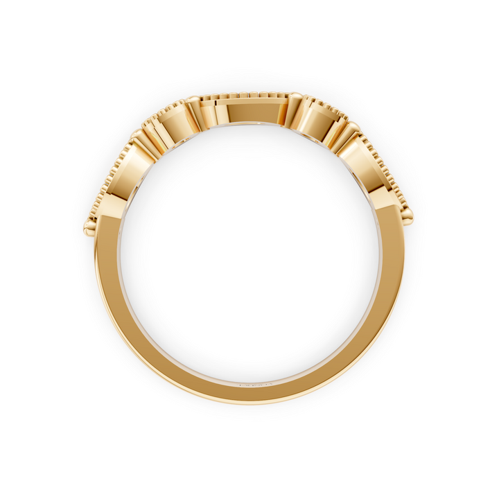 Marquise Rond Briljant Rijring Vintagestijl - 0.46 ct