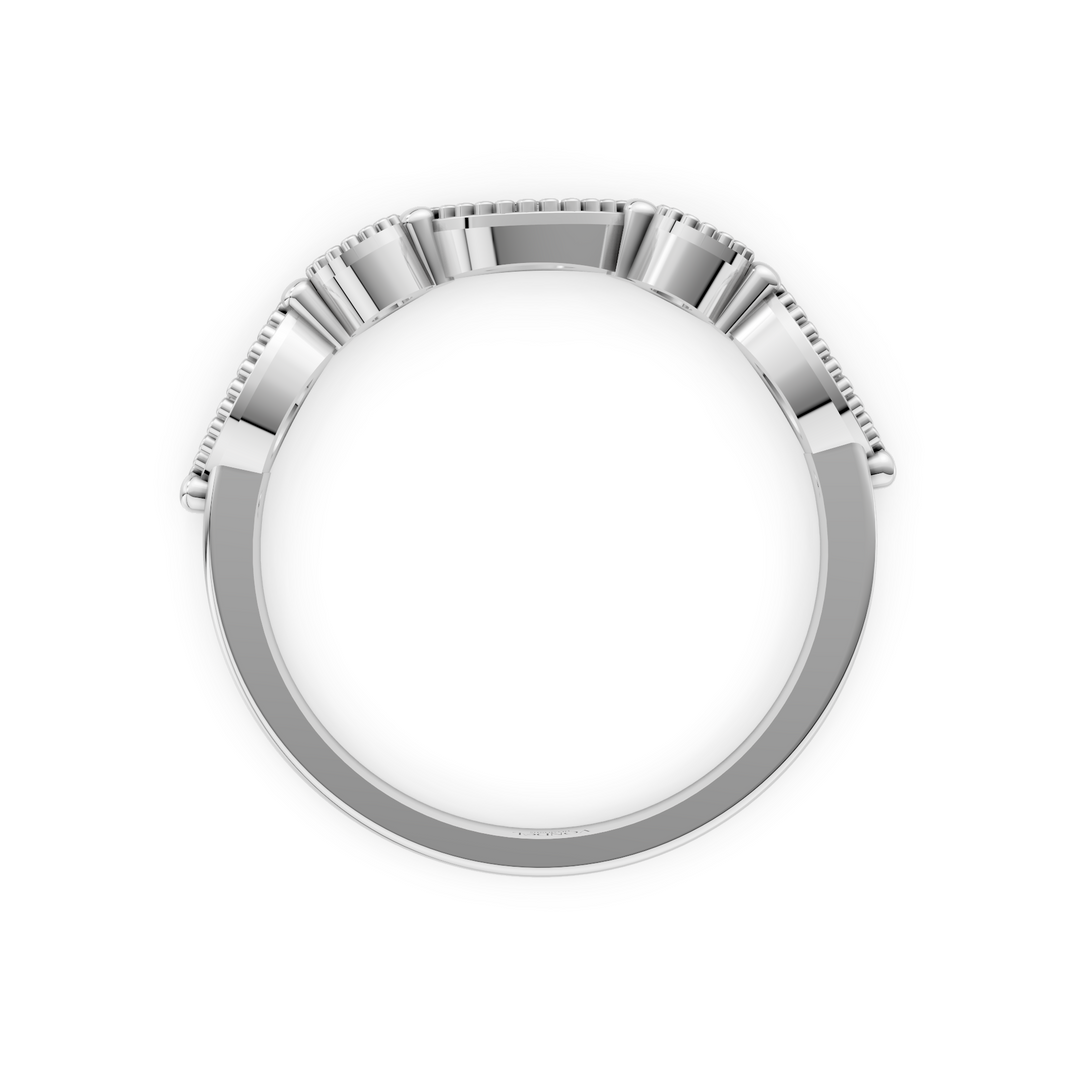 Marquise Rond Briljant Rijring Vintagestijl - 0.46 ct