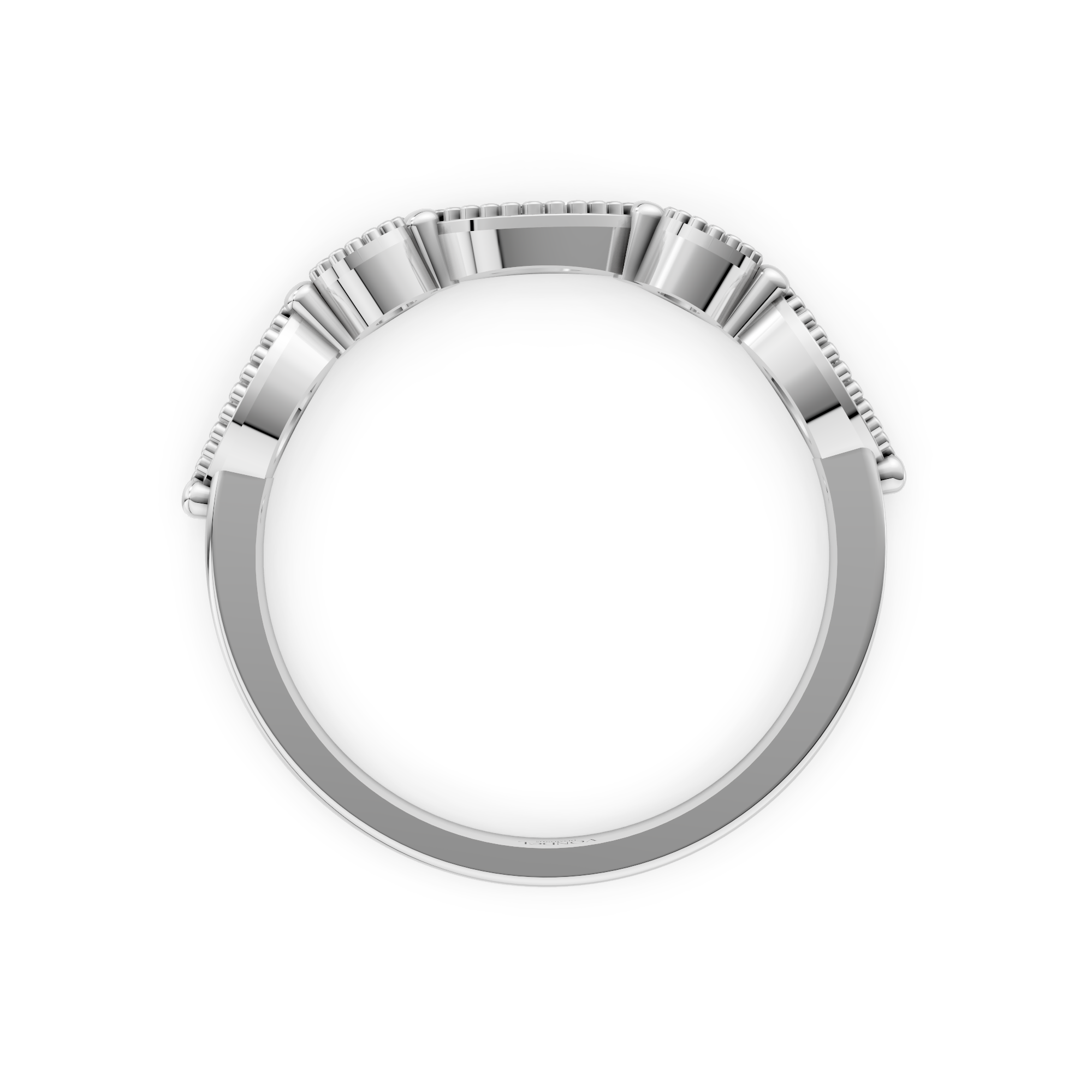 Valentina - In Stock - Marquise Round Brilliant Lab Grown Diamond Row Ring Vintage Style - 18K Gold - 0,46 ct