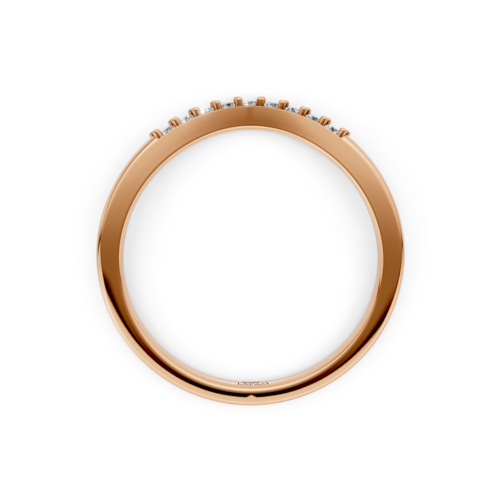 Curved Aanschuifring midden Pave Diamantjes - 0,10 ct