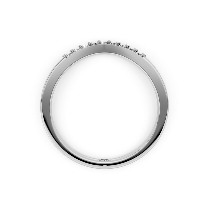 Curved Aanschuifring midden Pave Diamantjes - 0,10 ct
