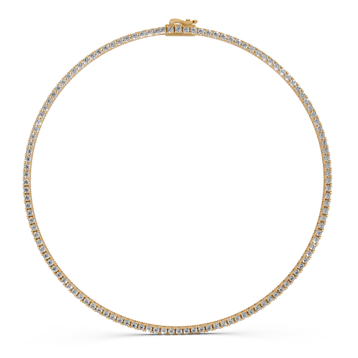 Tennis Choker Ketting - 18K Geelgoud - 8,00 ct