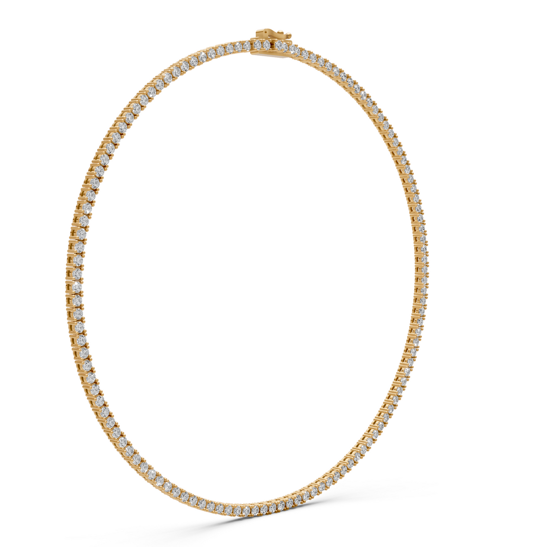 Tennis Choker Ketting - 18K Geelgoud - 8,00 ct