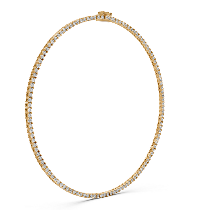 Tennis Choker Ketting - 18K Geelgoud - 8,00 ct