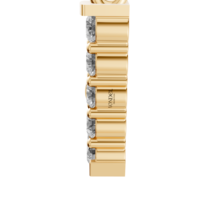 V Pendant Ketting met Pave - 18K Goud - 0,31 ct