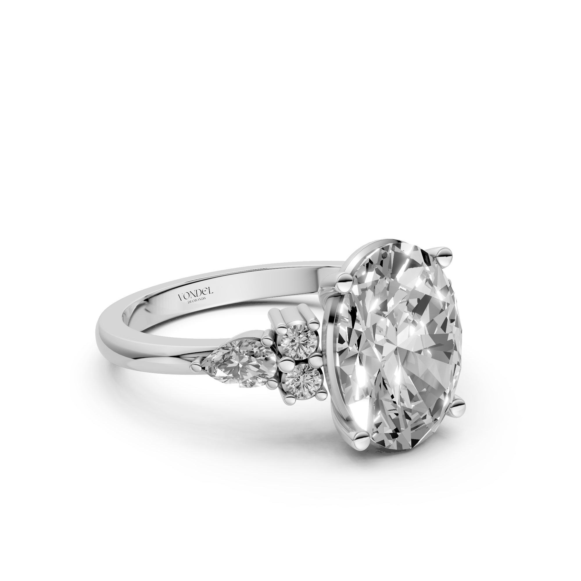 Pauline - In Stock - Oval Cluster Lab Grown Diamond Ring - 18K Gold - 2,82 ct