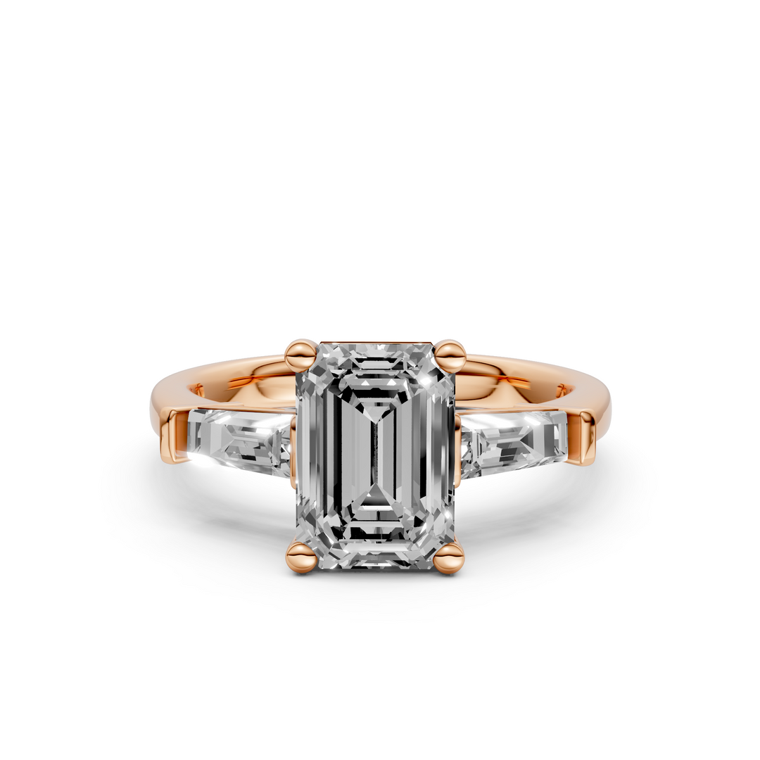Emerald Baguette Trilogyy Ring - 2,72 ct