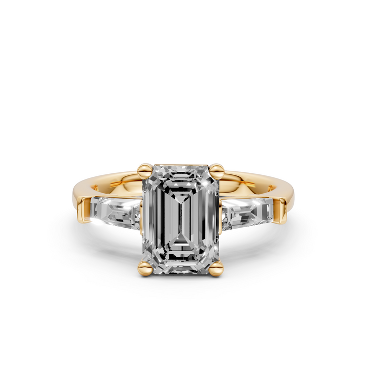 Emerald Baguette Trilogyy Ring - 2,72 ct