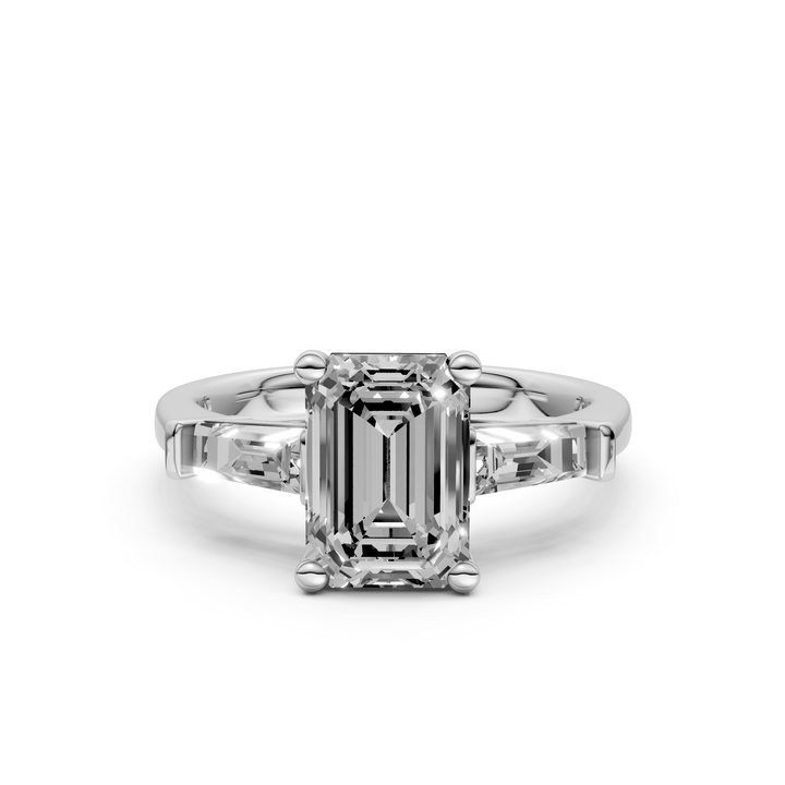 Emerald Baguette Trilogyy Ring - 2,72 ct