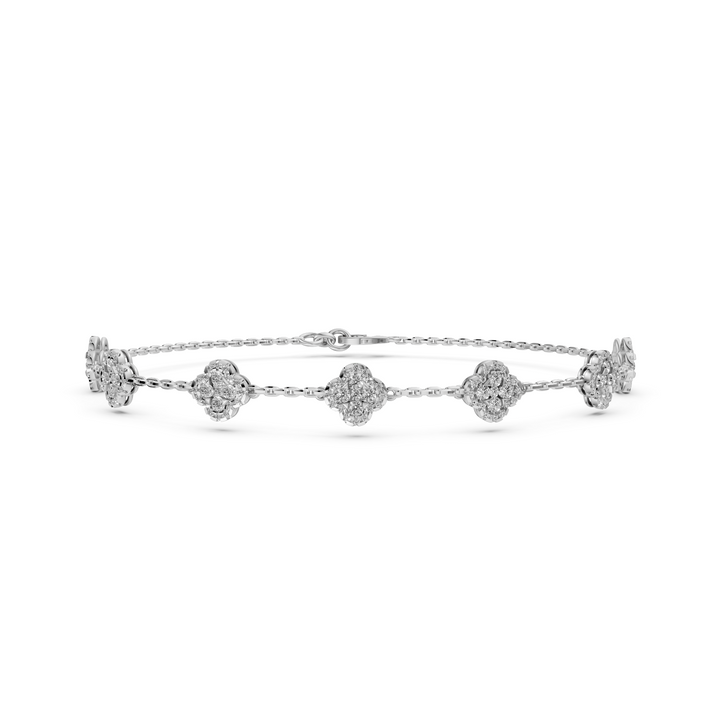 Armband Pave Flower - 18k Geelgoud -3,2 ct