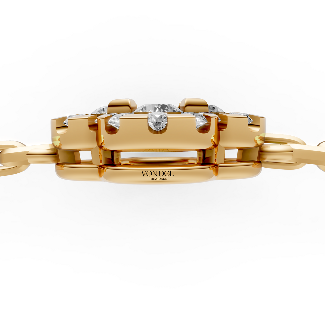 Armband Pave Flower - 18k Geelgoud -3,2 ct