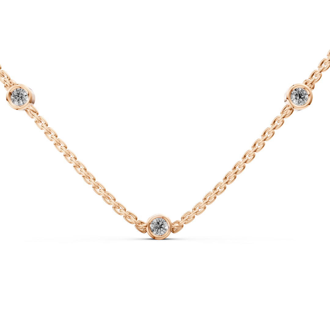 Diamant Station Collier - 18K Goud
