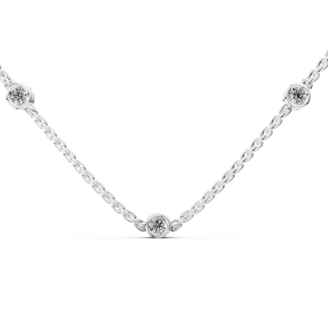 Diamant Station Collier - 18K Goud