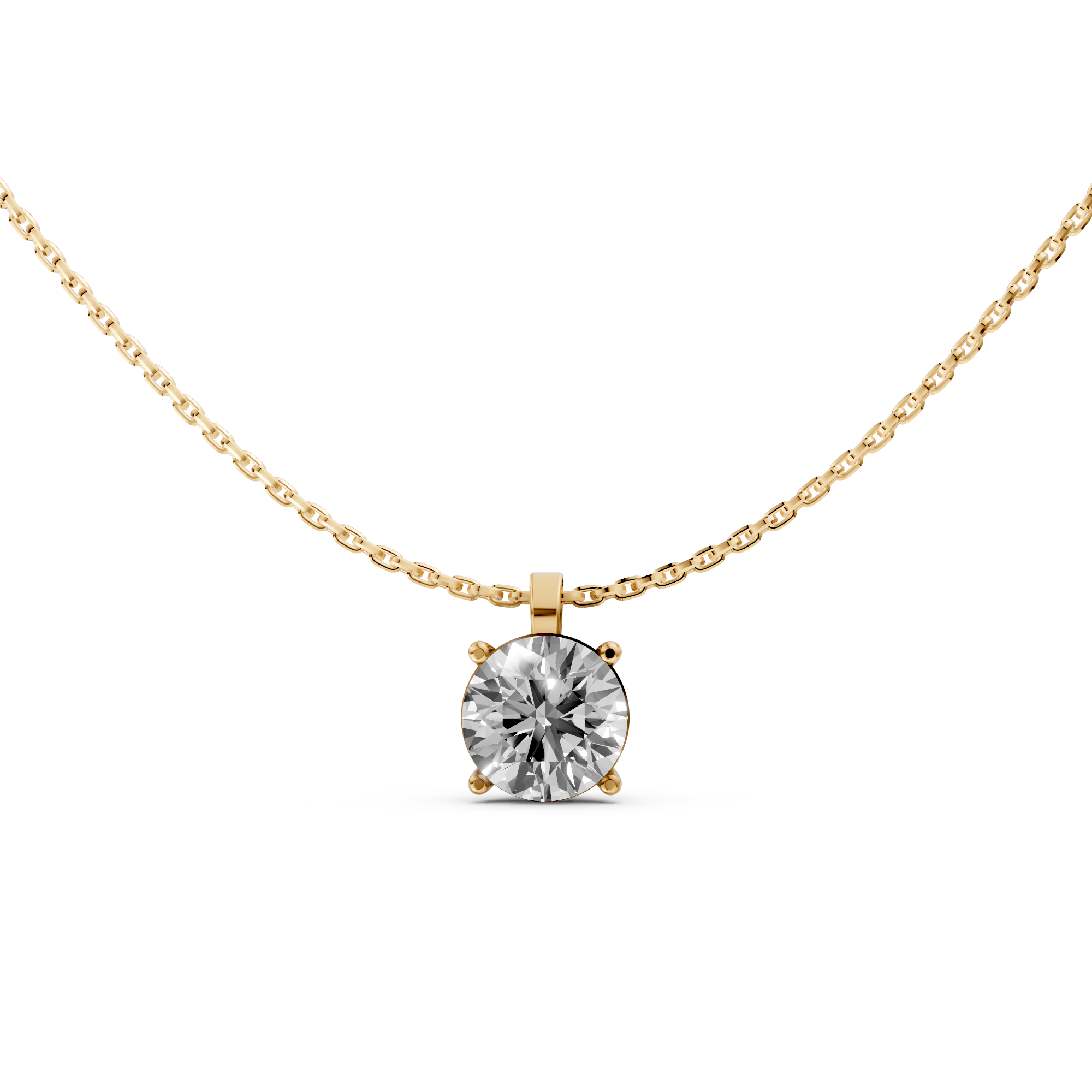 Nikki - In Stock - Round Brilliant Lab Grown Diamond Pendant Necklace - 18K Gold - 1,00 ct