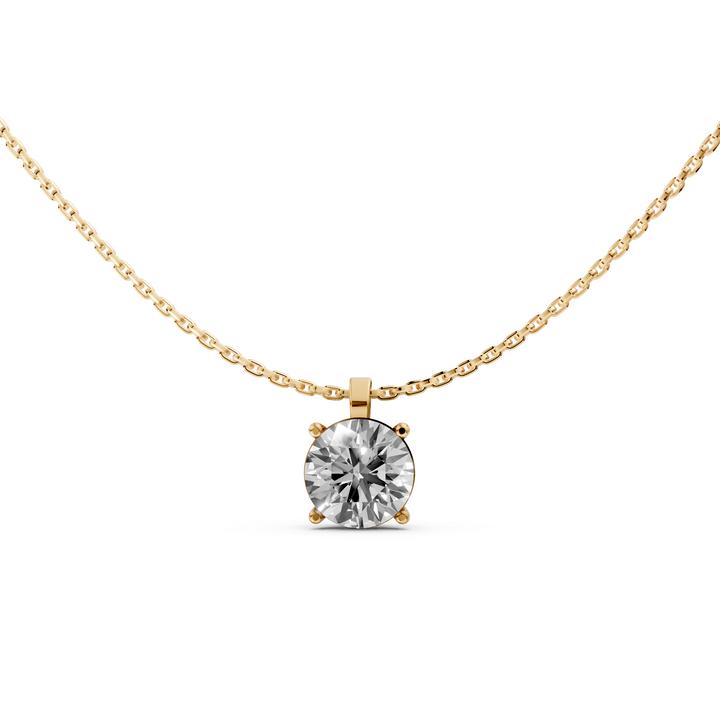 Rond Briljant Pendant Ketting - 18K Goud - 1,00 ct