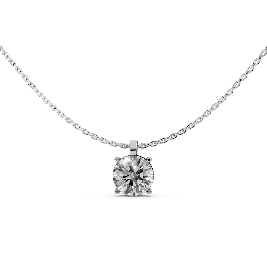 Rond Briljant Pendant Ketting - 18K Goud - 1,00 ct