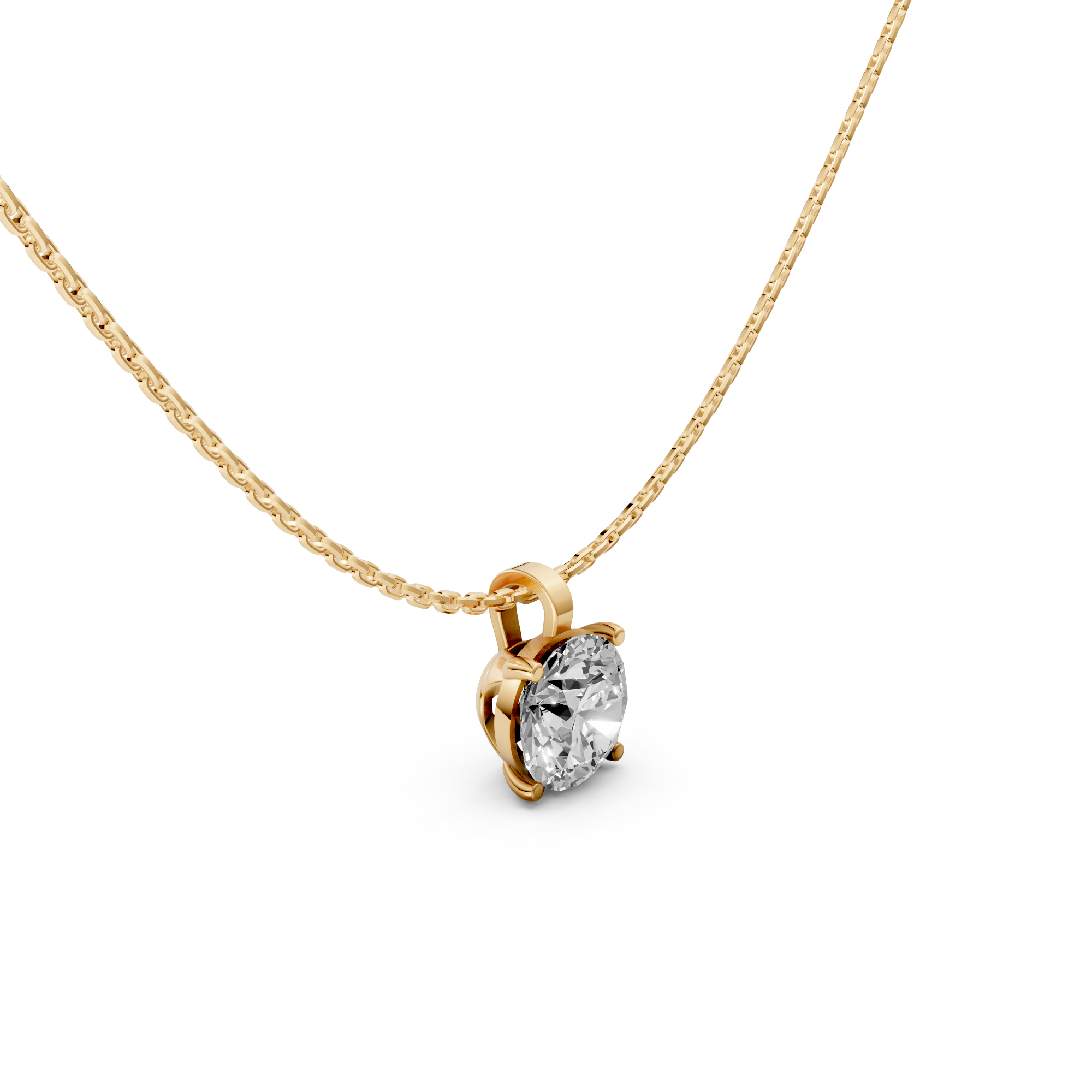 Nikki - In Stock - Round Brilliant Lab Grown Diamond Pendant Necklace - 18K Gold - 1,00 ct