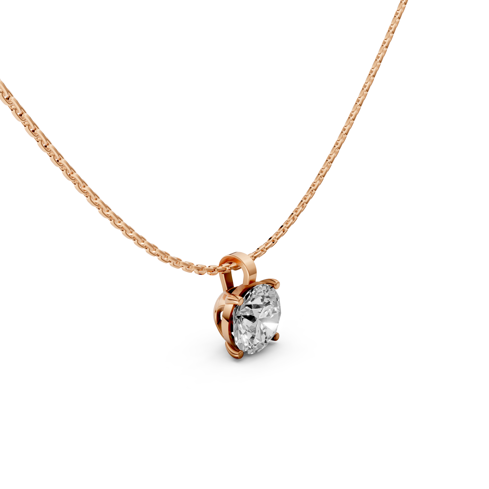 Nikki - In Stock - Round Brilliant Lab Grown Diamond Pendant Necklace - 18K Gold - 1,00 ct