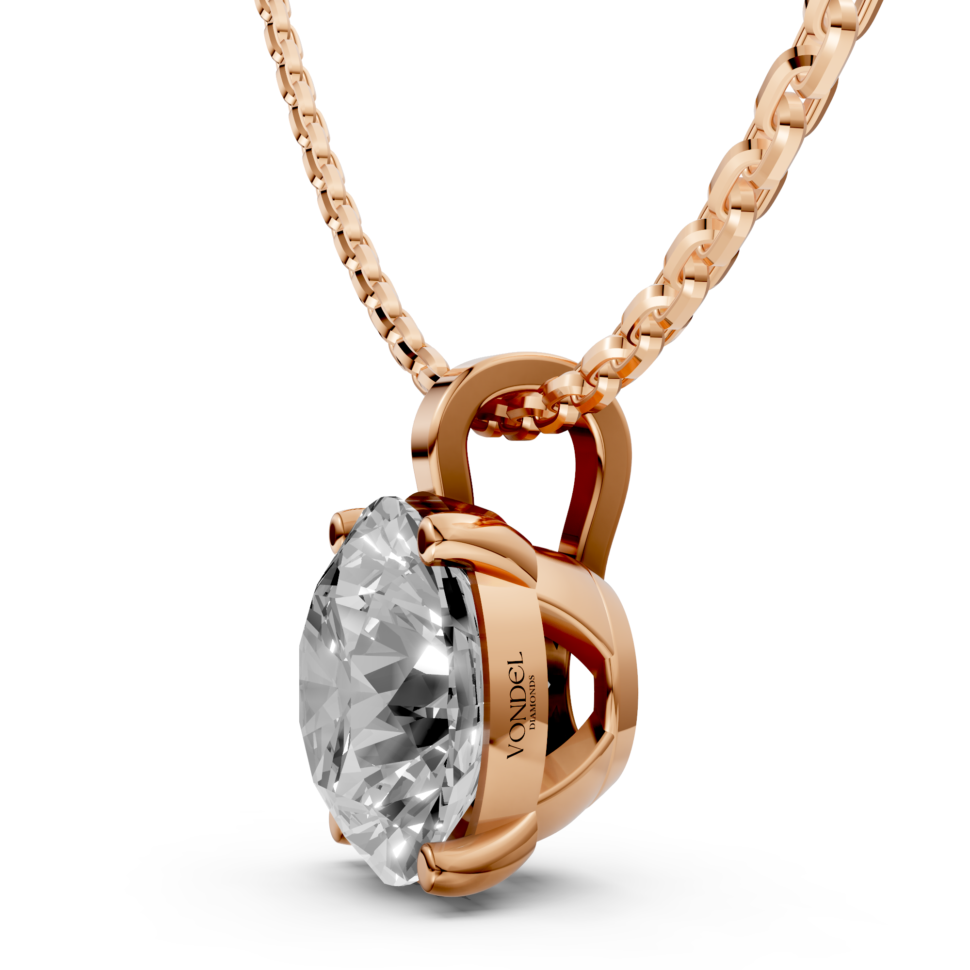Nikki - In Stock - Round Brilliant Lab Grown Diamond Pendant Necklace - 18K Gold - 1,00 ct
