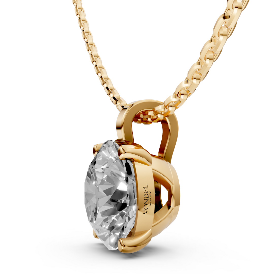 Rond Briljant Pendant Ketting - 18K Goud - 1,00 ct