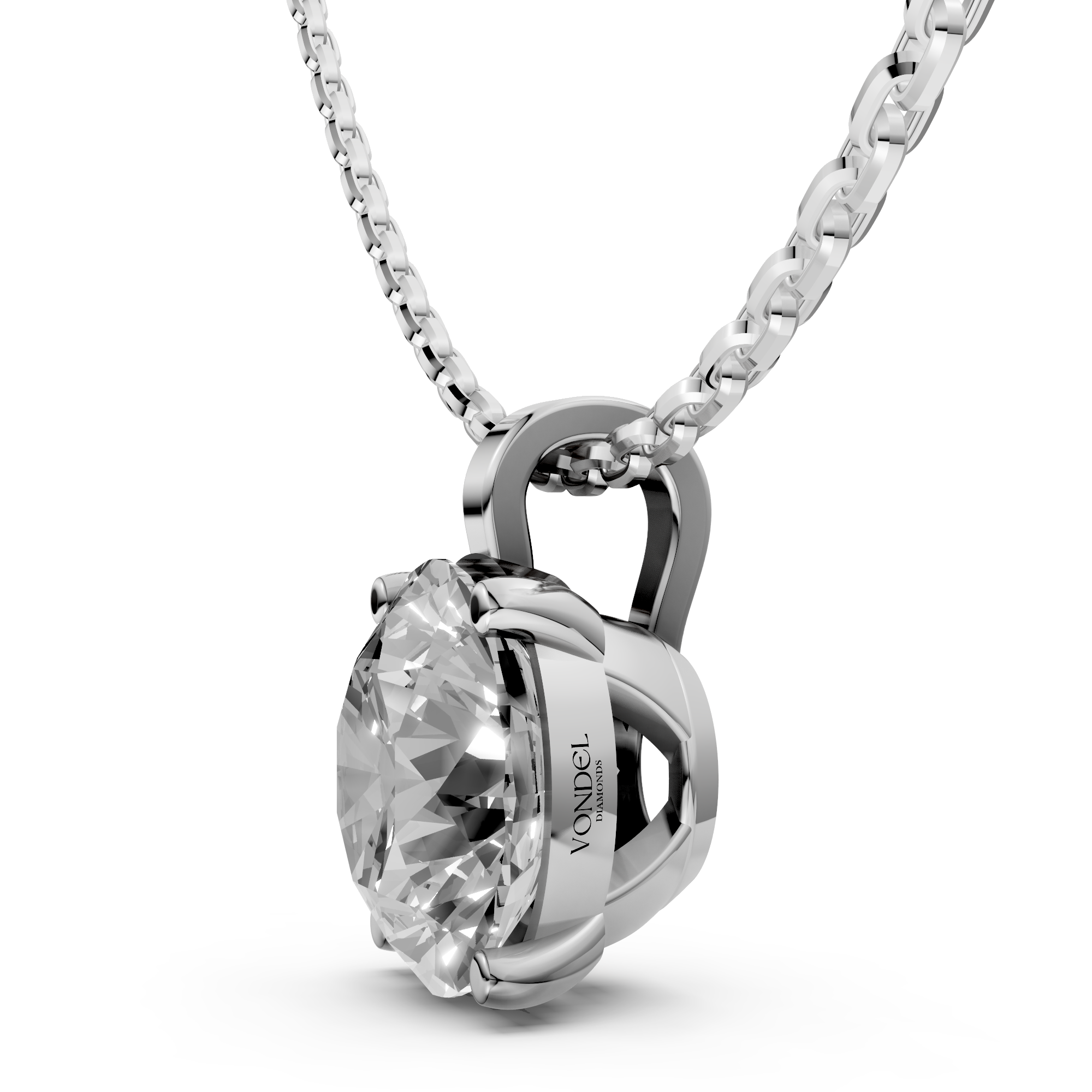 Nikki - In Stock - Round Brilliant Lab Grown Diamond Pendant Necklace - 18K Gold - 1,00 ct
