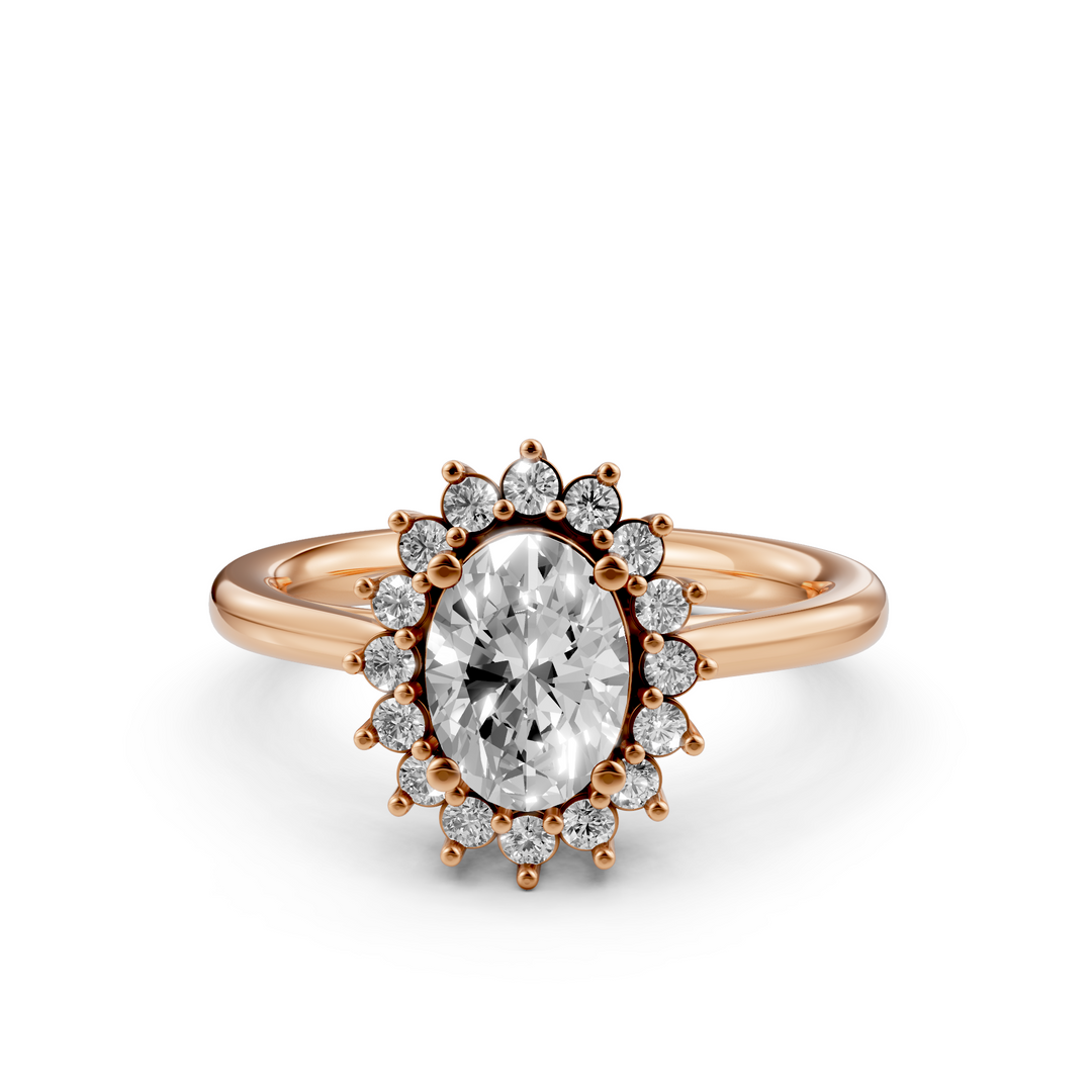 Oval Flower Ring - 1,10 ct