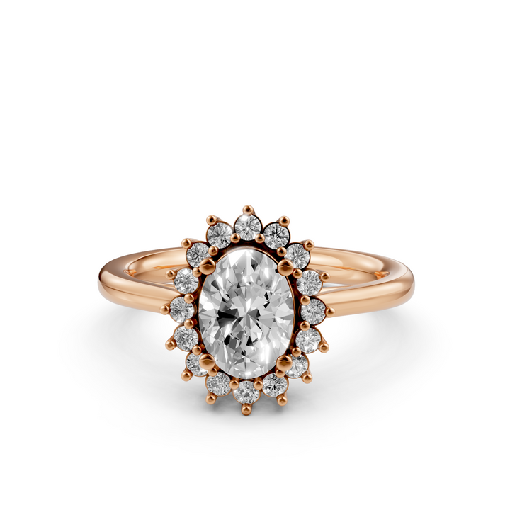 Oval Flower Ring - 1,10 ct