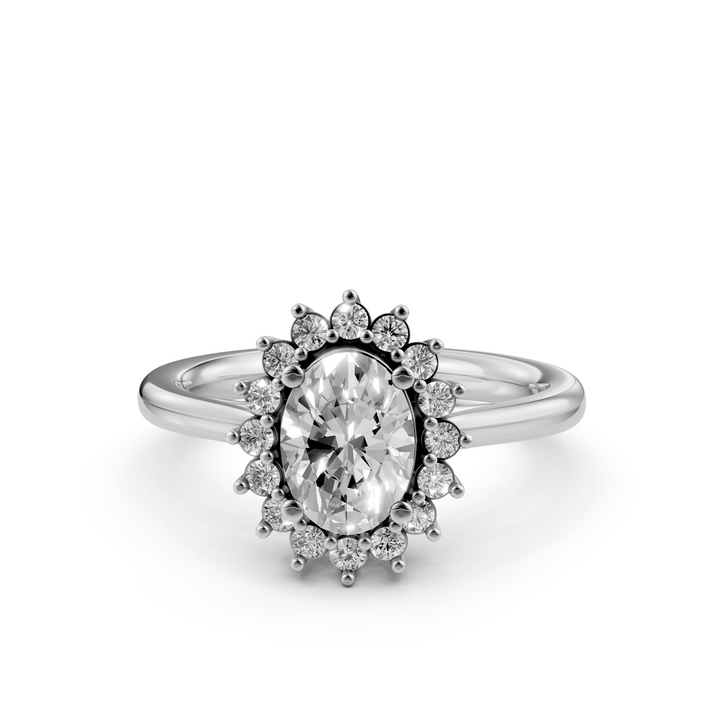 Oval Flower Ring - 1,10 ct