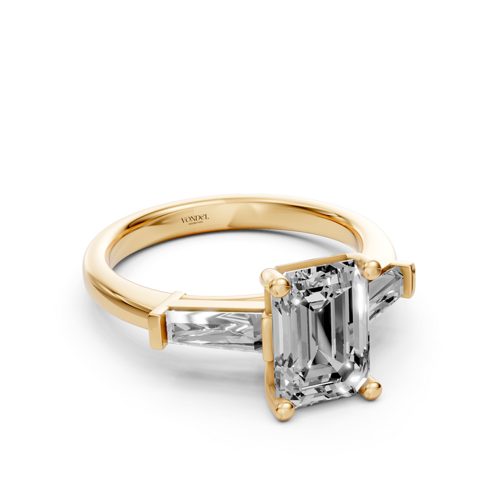 Emerald Baguette Trilogyy Ring - 2,72 ct