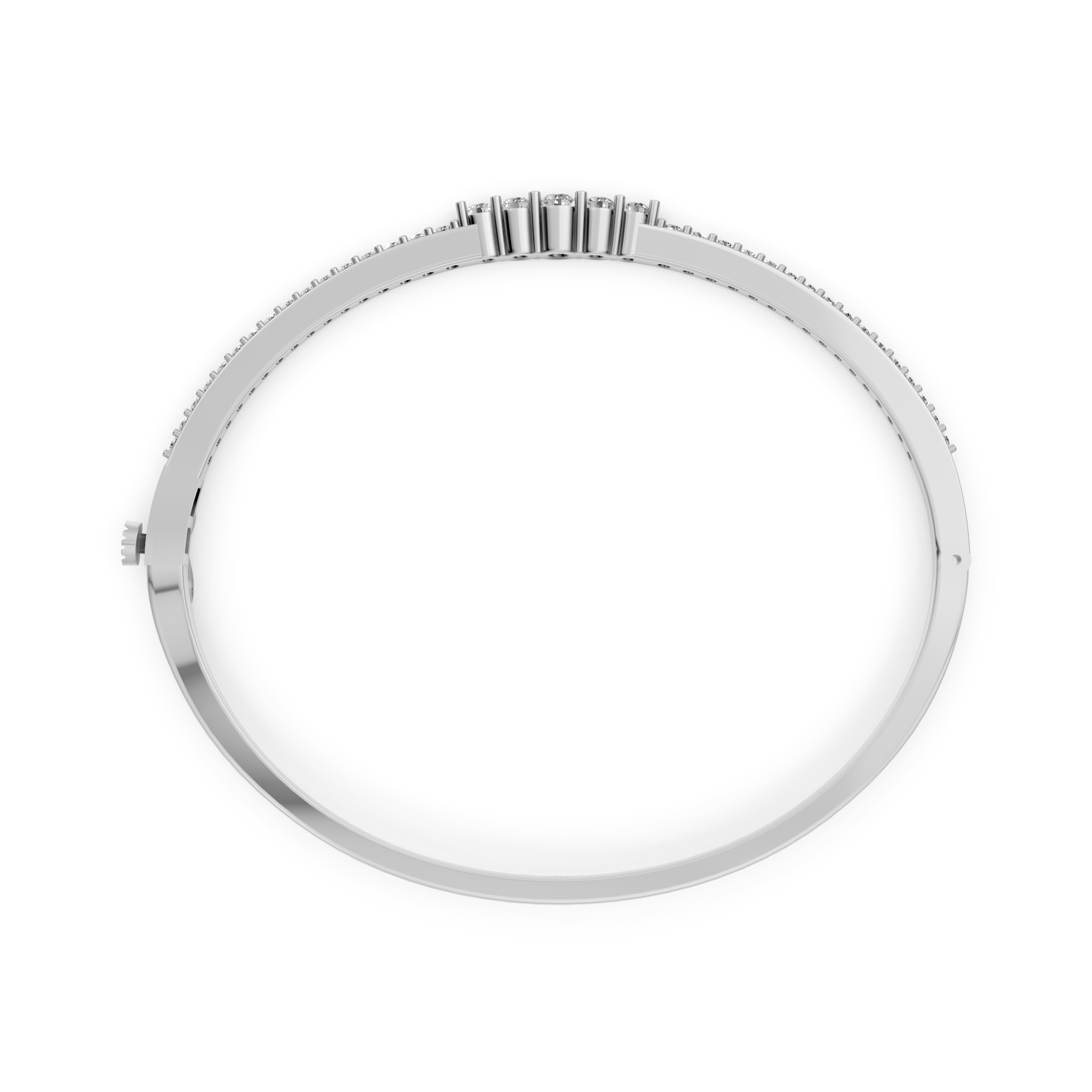 Nancy - In Stock - Lab Grown Diamond Bangle with Gradient Diamond Size - 18k Gold - 1,3 ct