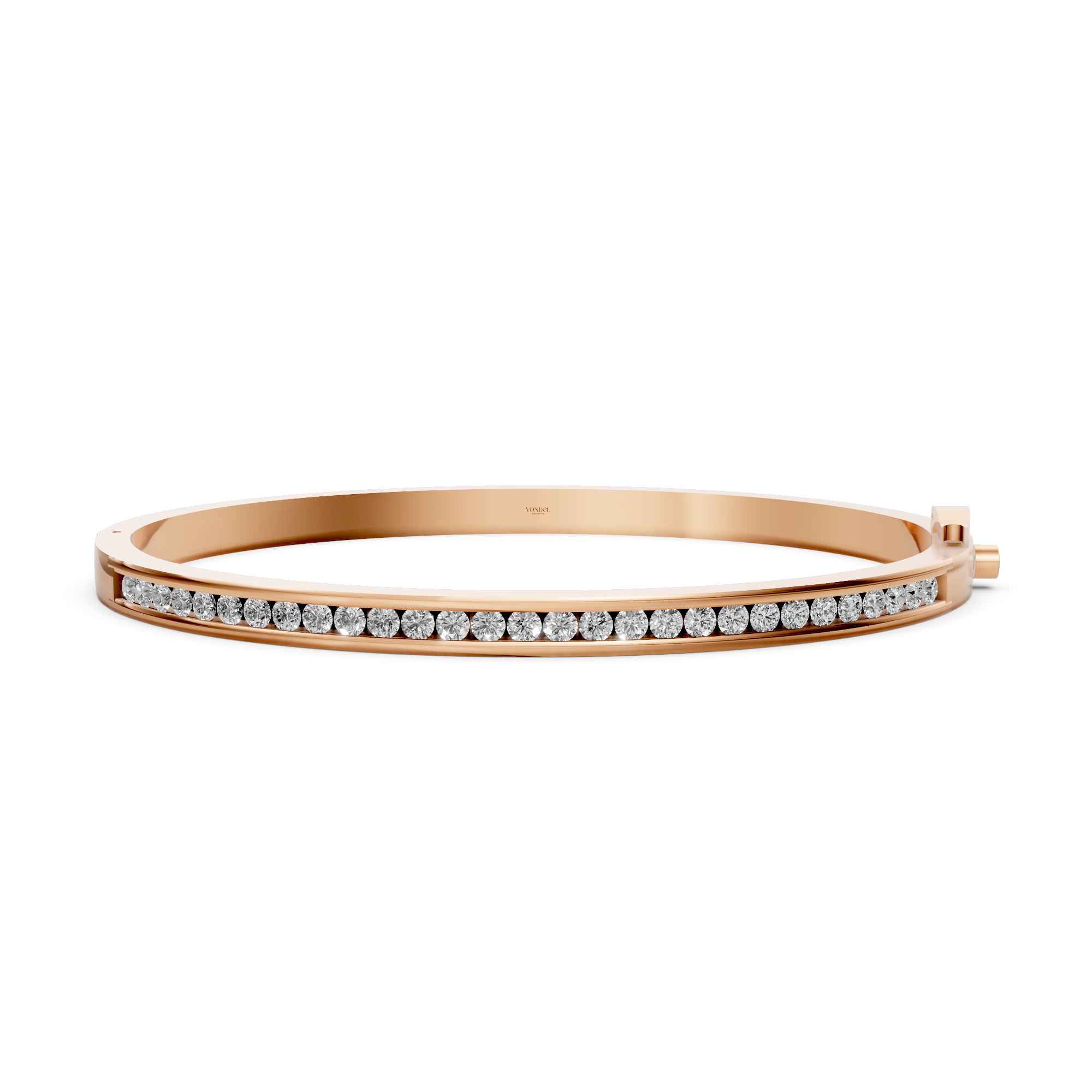 Anouk - In Stock - Bangle with Lab Grown Diamond Channel Setting Slim - 18k Gold - 1,43 ct