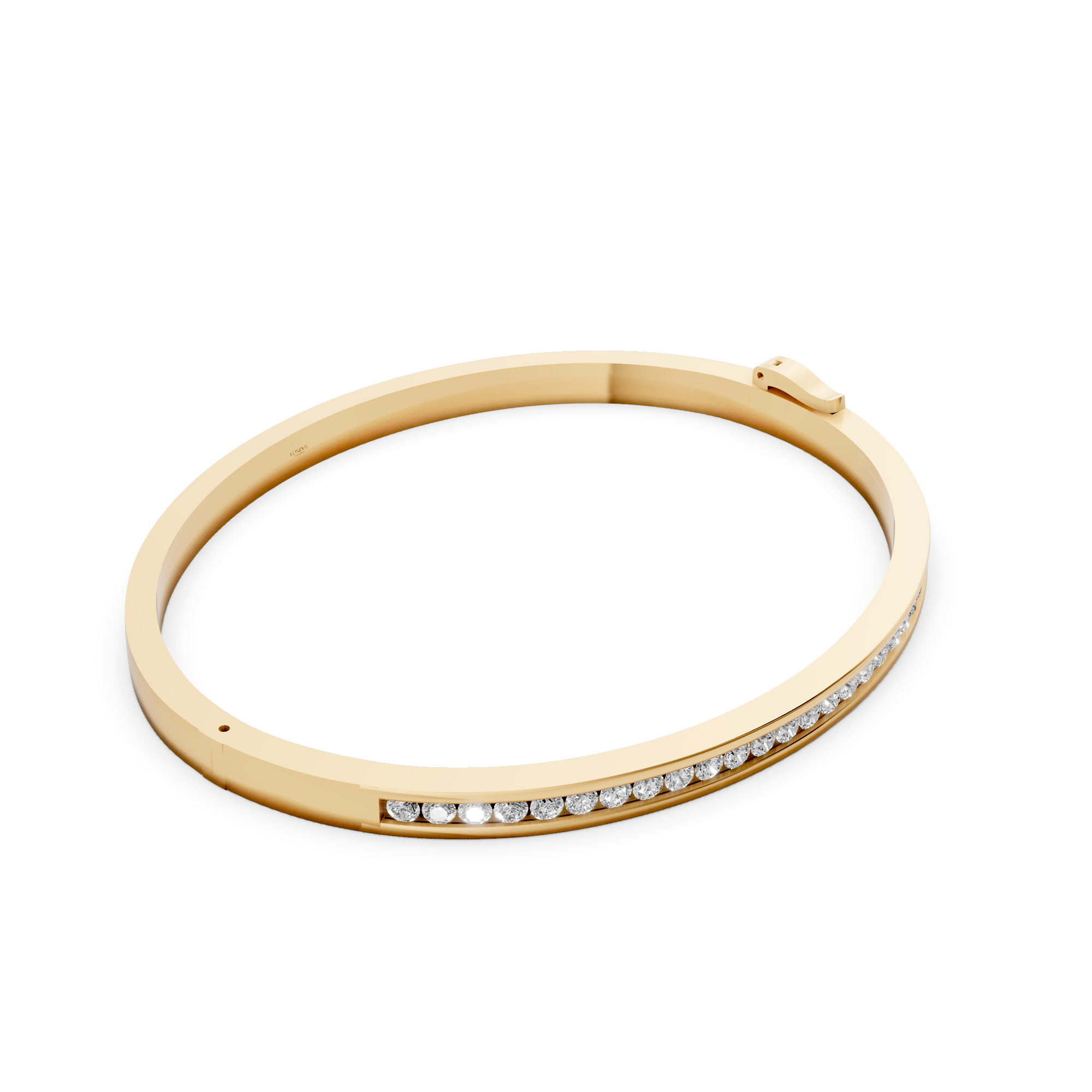 Anouk - In Stock - Bangle with Lab Grown Diamond Channel Setting Slim - 18k Gold - 1,43 ct