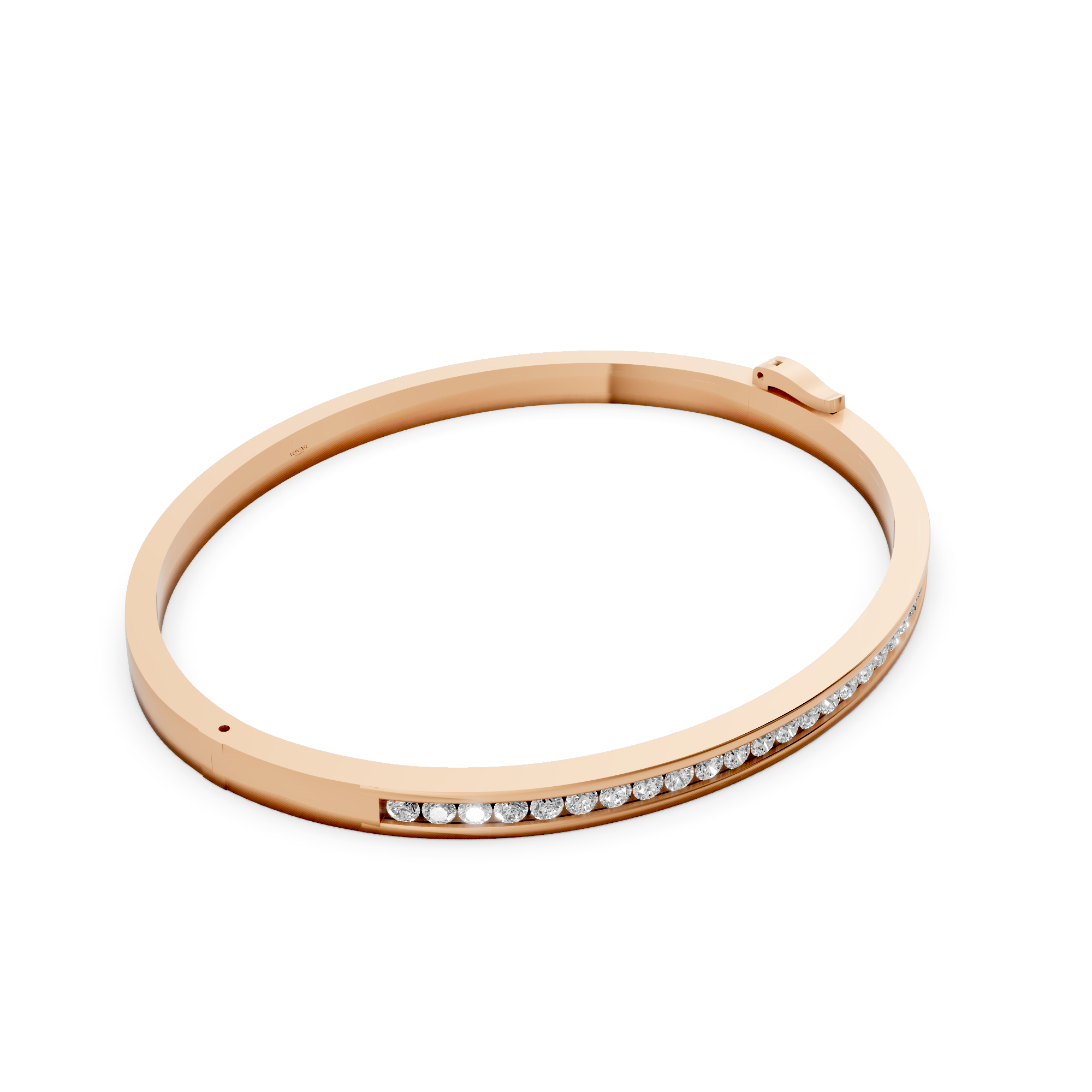 Anouk - In Stock - Bangle with Lab Grown Diamond Channel Setting Slim - 18k Gold - 1,43 ct