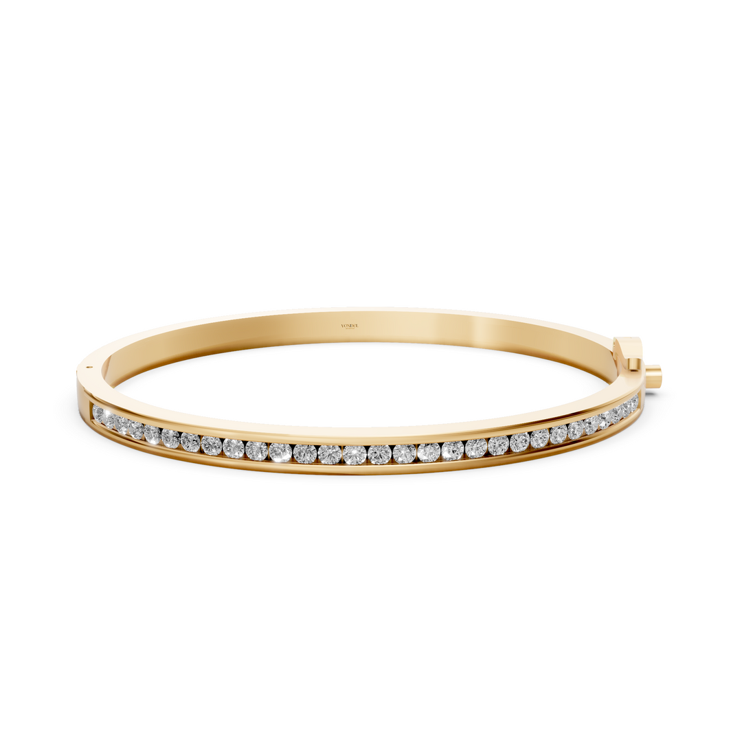 Bangle met Diamanten Channelzetting Slim - 18k Geelgoud - 1,43 ct