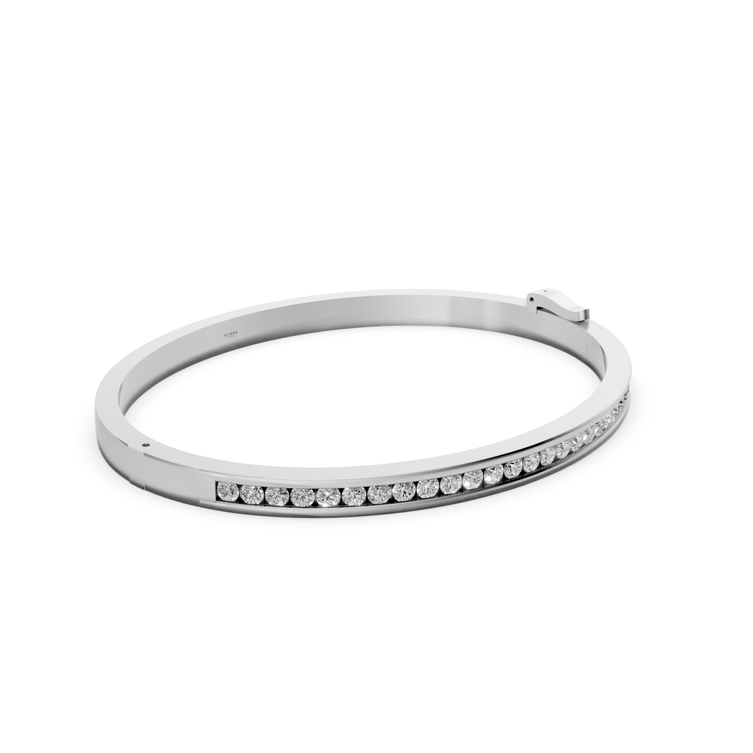 Bangle met Diamanten Channelzetting Slim - 18k Geelgoud - 1,43 ct